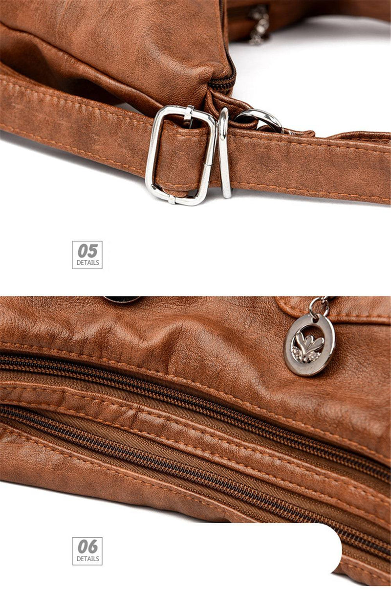 Alt text: Bolsa feminina de couro genuíno na cor preta Prestige.