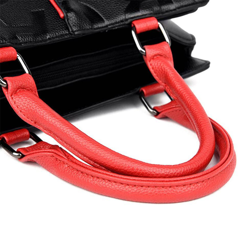 "Bolsa feminina de couro preto Fiori Class elegante e sofisticada"