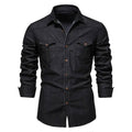 Jaqueta Jeans Masculina com Fechamento em Botões Preto - Zellum