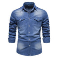 Jaqueta Jeans Masculina com Fechamento em Botões Azul Soft - Zellum