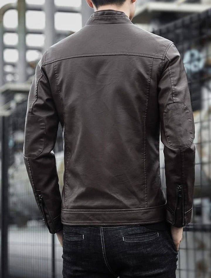 Jaqueta Masculina de Couro Legítimo Estilo Americano - Zellum