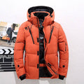 Jaqueta Parka Masculina Para Frio Acolchoada com Capuz Removível Laranja - Zellum