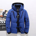 Jaqueta Parka Masculina Para Frio Acolchoada com Capuz Removível Azul - Zellum