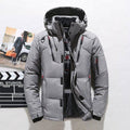 Jaqueta Parka Masculina Para Frio Acolchoada com Capuz Removível Cinza - Zellum