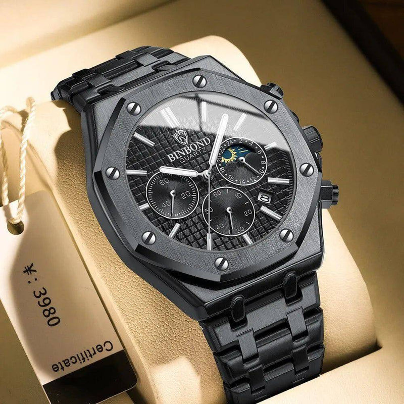Relógio Binbond Masculino Com Pulseira de Aço Inox Premium - Zellum