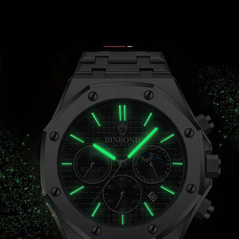 Relógio Binbond Masculino Com Pulseira de Aço Inox Premium - Zellum