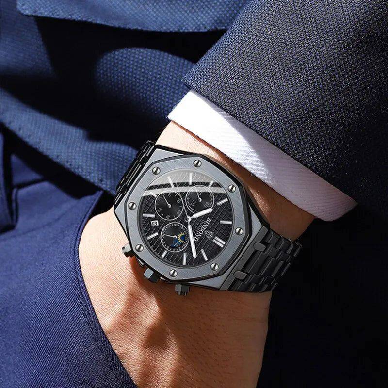 Relógio Binbond Masculino Com Pulseira de Aço Inox Premium - Zellum