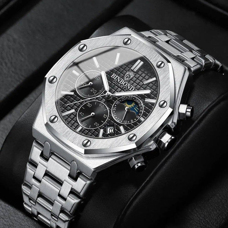 Relógio Binbond Masculino Com Pulseira de Aço Inox Premium - Zellum