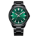 Relógio Curren com pulseira em aço preto e mostrador verde