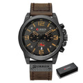 Relógio Curren Masculino Militar de Quartz Preto e Amarelo Executivo - Zellum