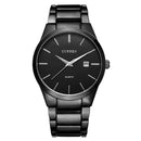 Relógio Curren preto minimalista com pulseira em aço inoxidável