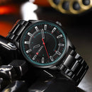 Relógio Curren masculino aço inox com pulseira de metal e mostrador preto