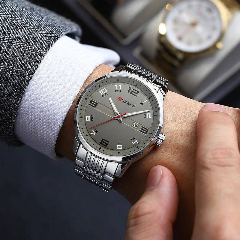 Relógio Curren Masculino de Luxo Feito em Aço Inox - Zellum
