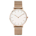 Relógio Feminino Minimalista Com Pulseira de Aço Inoxidável Dourado e Branco - Zellum