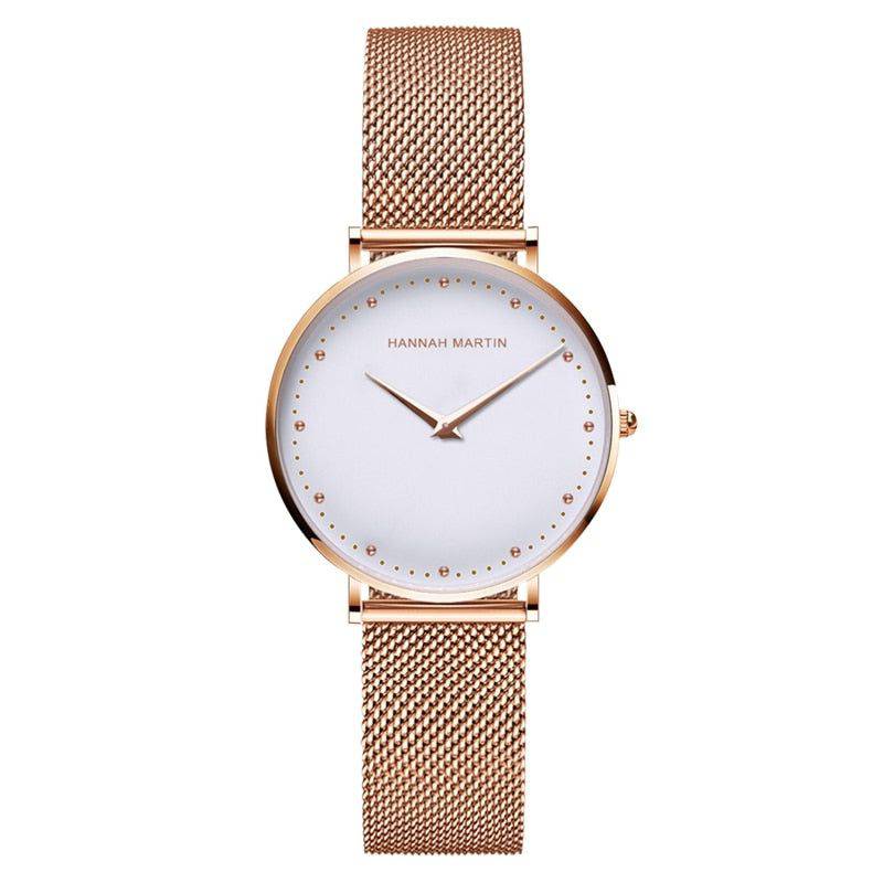 Relógio Feminino Pequeno Minimalista Hannah Martin Rose - Zellum