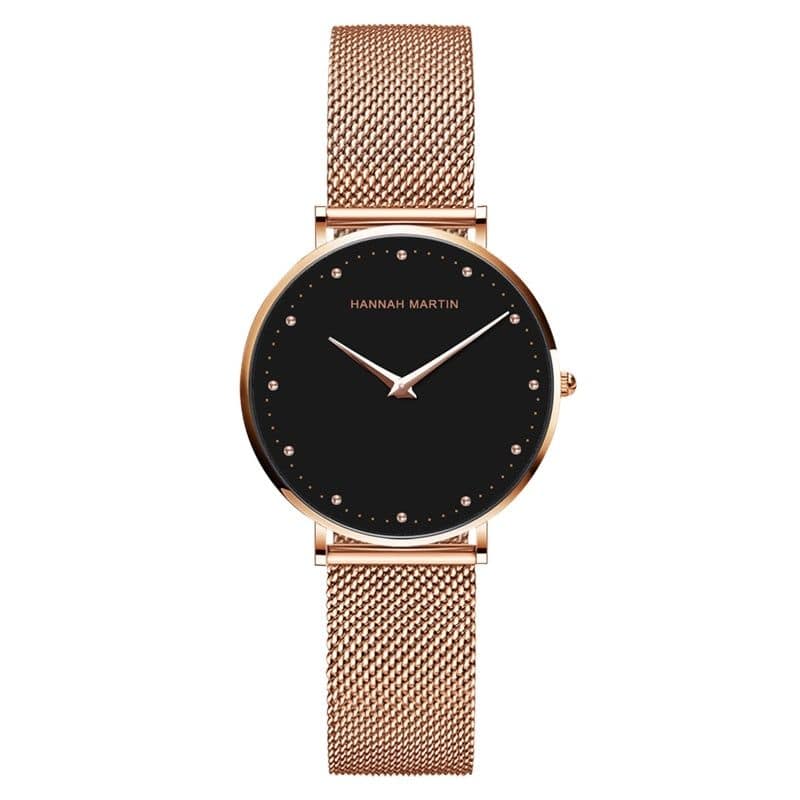 Relógio Feminino Pequeno Minimalista Hannah Martin Dourado Preto - Zellum