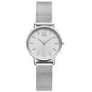 Relógio feminino SK pulseira mesh aço inox