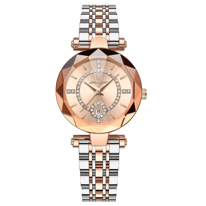Relógio Feminino Pequeno de Luxo Geométrico Poedagar Dourado - Zellum