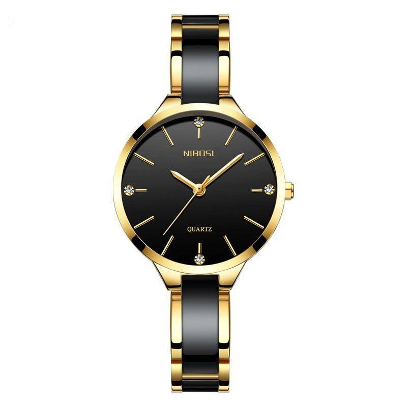 Relógio Feminino Premium em Aço Hipoalergênico Nibosi Preto - Zellum