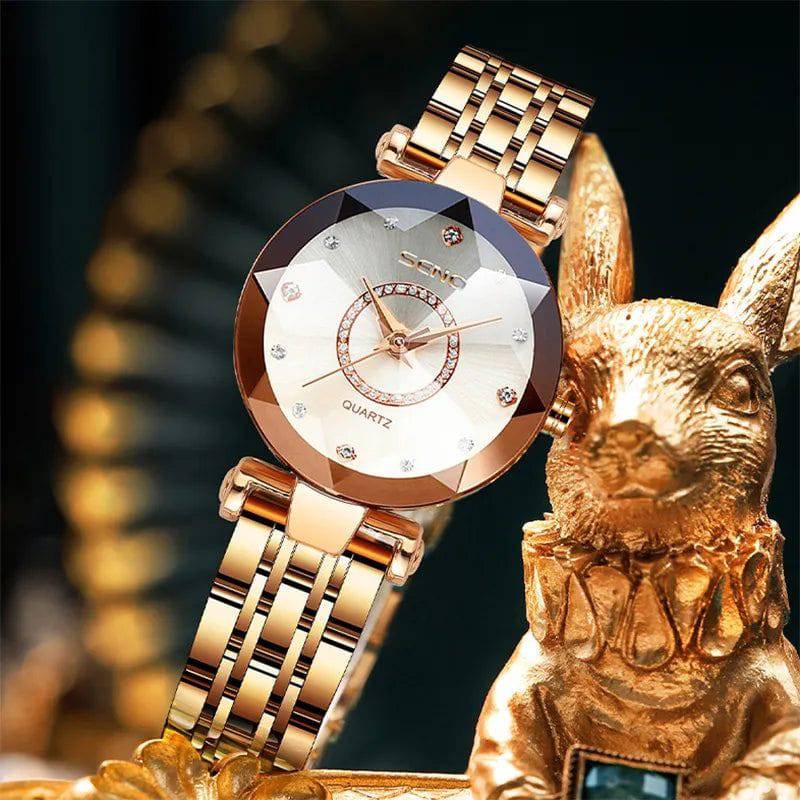 Relógio Feminino com Pulseira Dourada - Zellum