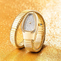 Relógio Feminino de Luxo Cravejado com Brilhantes Snake Dourado - Zellum