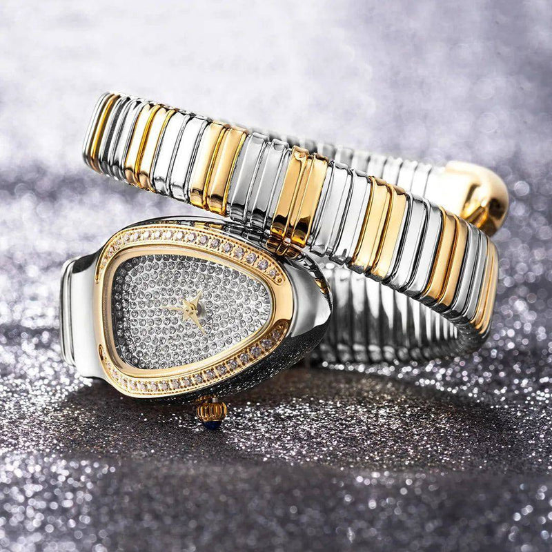 Relógio Feminino de Luxo Cravejado com Brilhantes Snake - Zellum