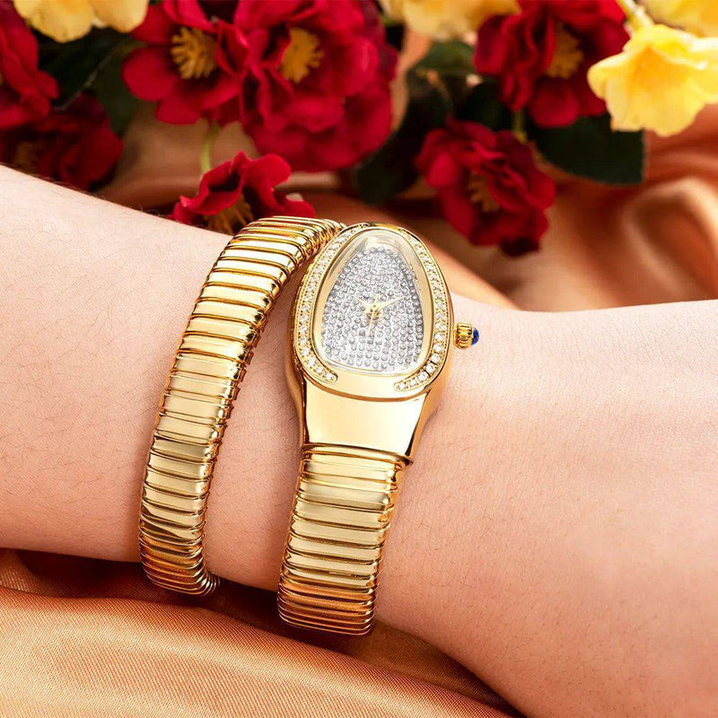 Relógio Feminino de Luxo Cravejado com Brilhantes Snake - Zellum