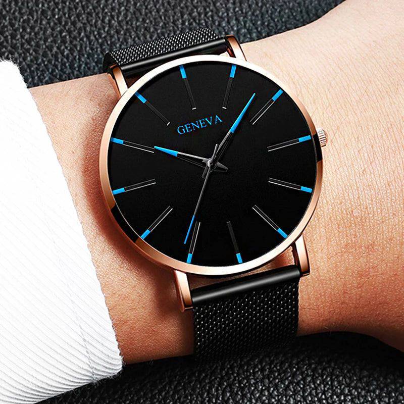 Relógio Geneva Masculino com Pulseira de Aço - Zellum