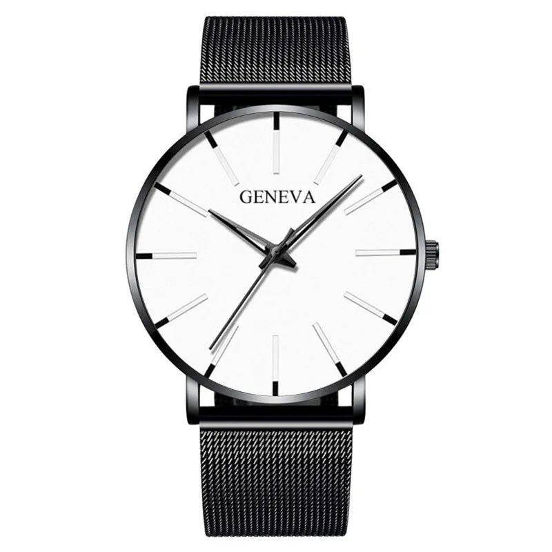 Relógio Geneva Masculino com Pulseira de Aço Preto - Zellum