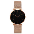 Relógio Hannah Martin Feminino Minimalista com Pulseira de Aço Hipoalergênico Dourado Preto Aço Hipoalergênico - Zellum
