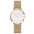 Relógio Hannah Martin Feminino Minimalista com Pulseira de Aço Hipoalergênico Dourado branco Aço Hipoalergênico - Zellum