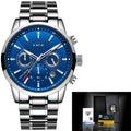 Relógio Lige Masculino Feito em Aço Inox Prata e Azul - Zellum