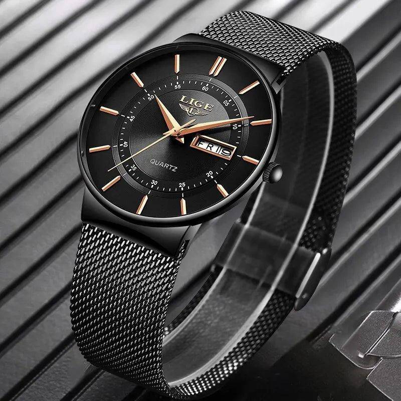 Relógio Lige Masculino com Pulseira de Aço e Data - Zellum