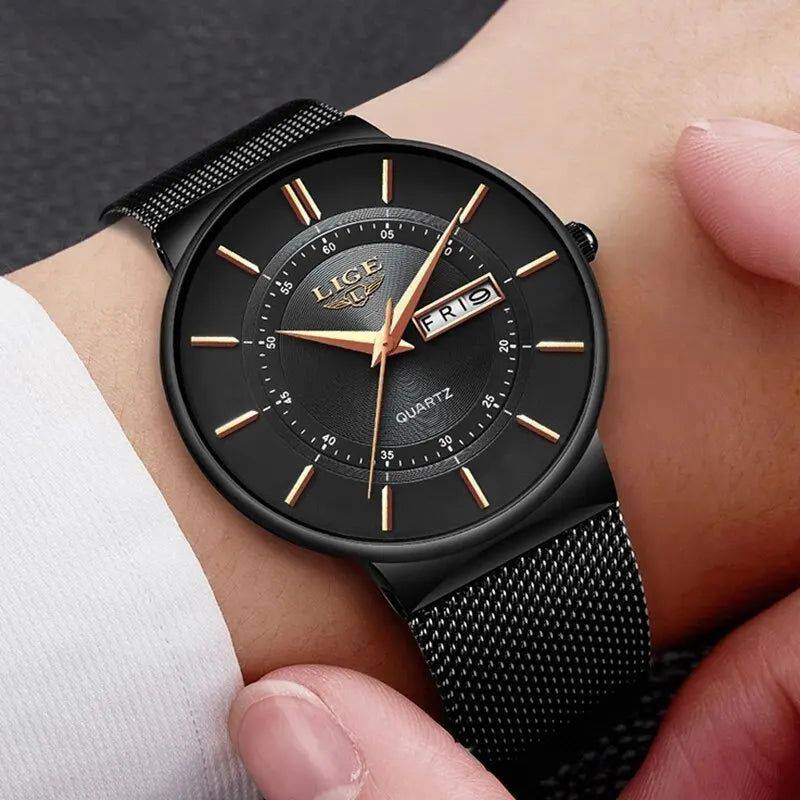 Relógio Lige Masculino com Pulseira de Aço e Data - Zellum