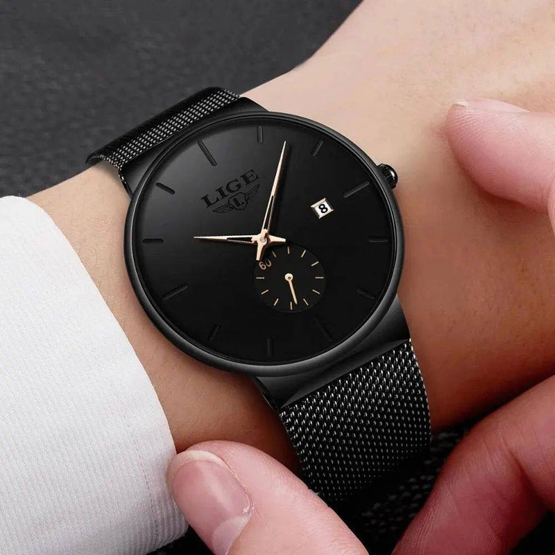 Relógio Lige Masculino de Aço Inox com Calendário - Zellum