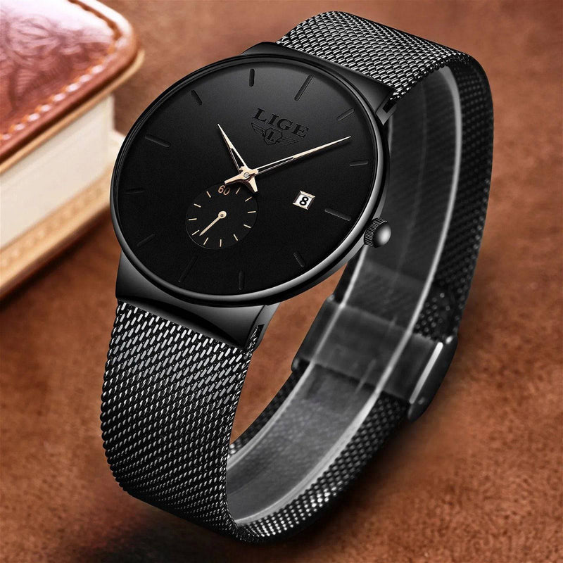 Relógio Lige Masculino de Aço Inox com Calendário - Zellum