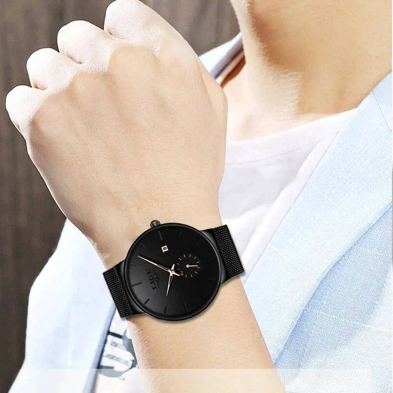 Relógio Lige Masculino de Aço Inox com Calendário - Zellum