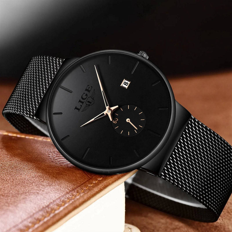 Relógio Lige Masculino de Aço Inox com Calendário - Zellum
