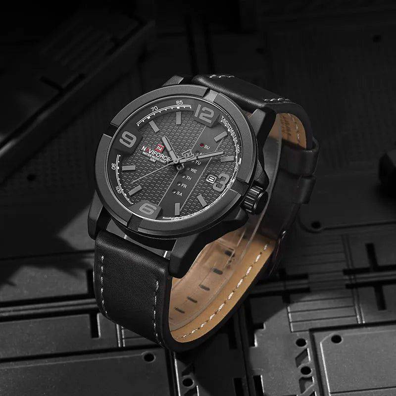 Relógio Masculino NaviForce Com Pulseira de Couro e Data - Zellum