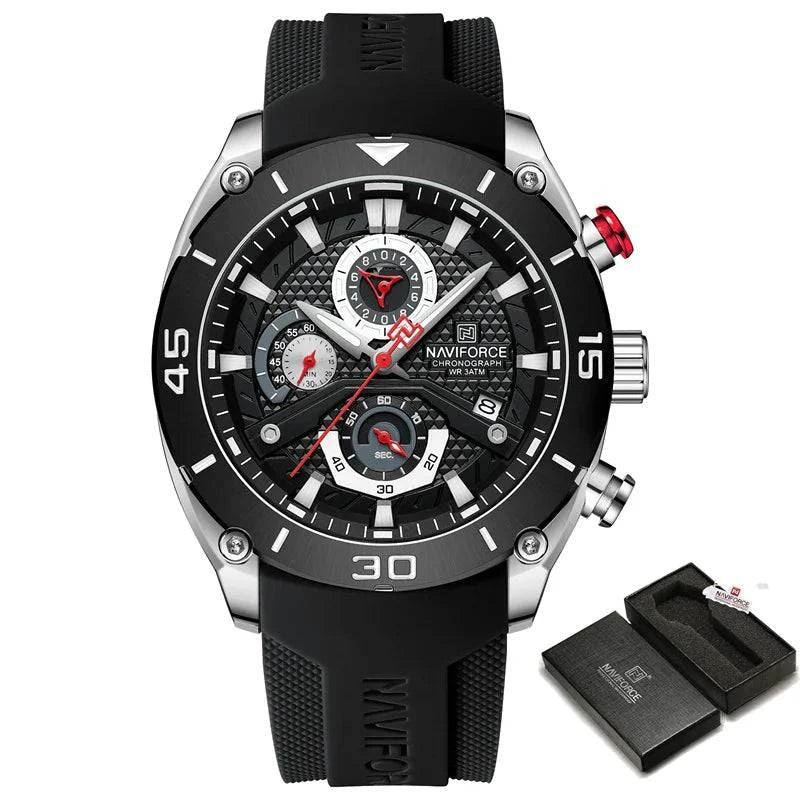 Relógio Masculino Esportivo Naviforce Preto Prata - Zellum