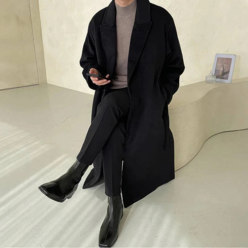Sobretudo Masculino Longo Social Coreano - Zellum