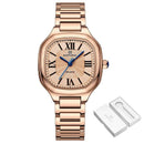 Relógio feminino Naviforce rose com mostrador em algarismos romanos e pulseira em aço inoxidável