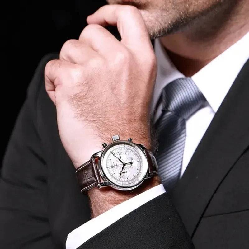 Relógio Masculino Clássico Zeppelin com Pulseira de Couro - Zellum