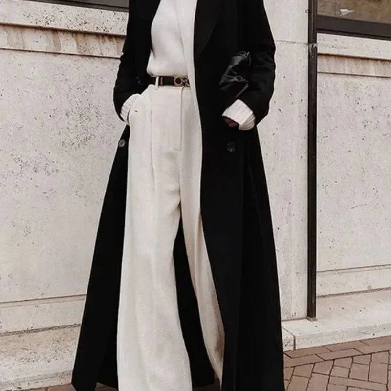 Sobretudo Longo Preto Feminino - Zellum