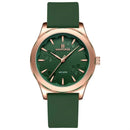 Relógio Naviforce com caixa rosé, mostrador verde floral e pulseira de couro