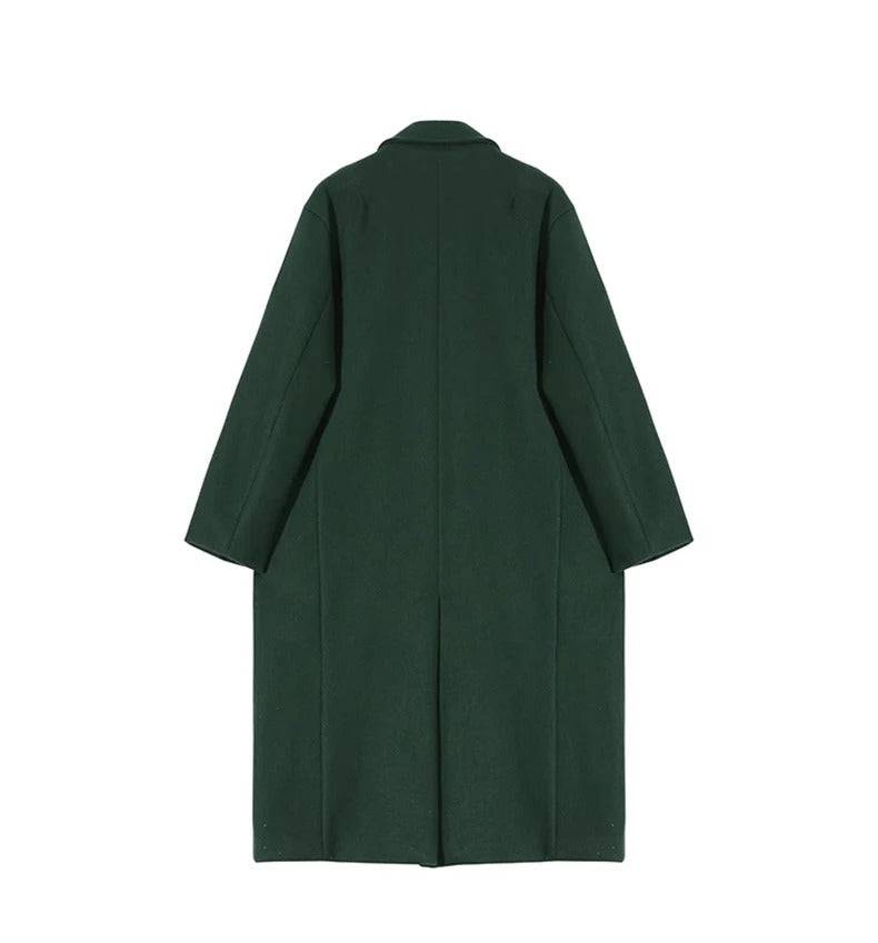 Sobretudo Masculino Longo Verde Sem Botão - Zellum