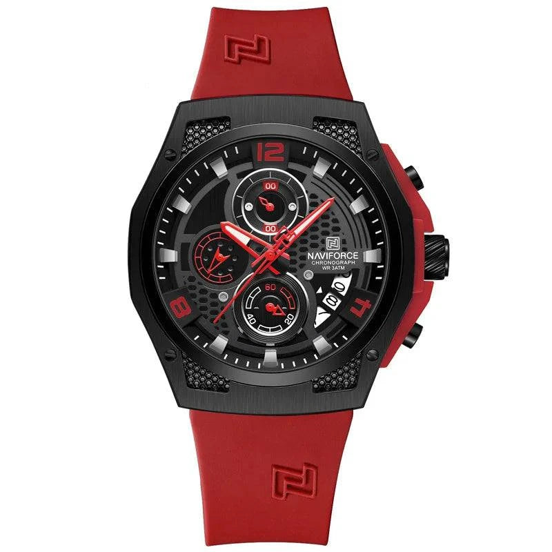 Relógio Masculino Esportivo NaviForce à Prova de Água Vermelho - Zellum