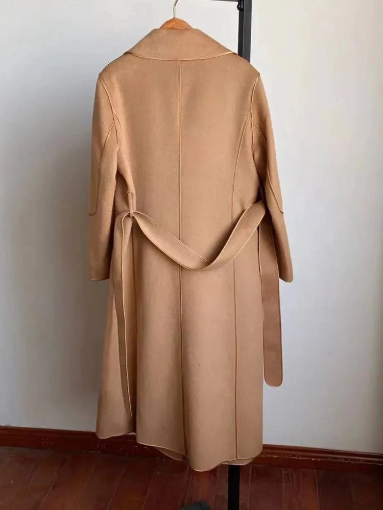 Sobretudo Feminino Longo em Lã Batida - Zellum
