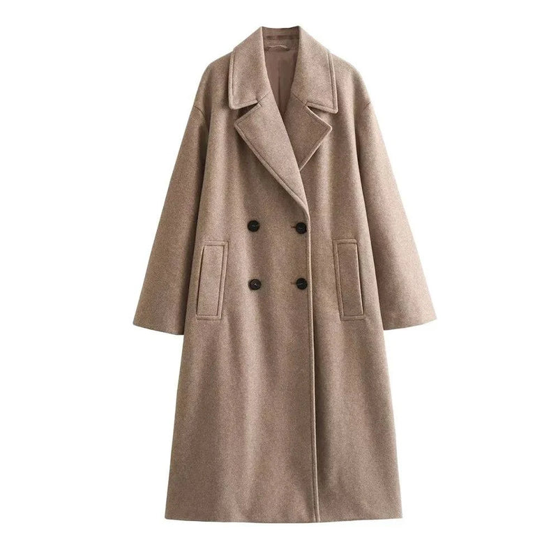 Sobretudo Feminino Longo Casual Premium Caqui - Zellum