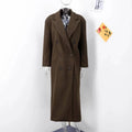 Sobretudo Feminino Longo Vintage Marrom Marrom Escuro - Zellum